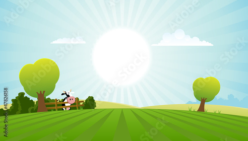 Dairy Cow In Summer Landscape