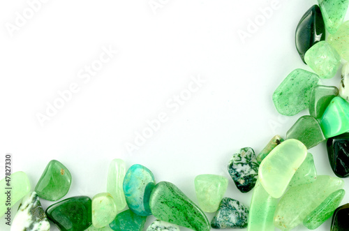 Green stones isolated