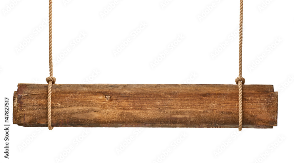 wooden sign background message rope hanging Stock Photo | Adobe Stock