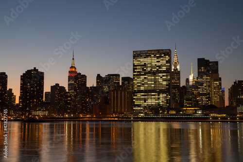 Midtown Manhattan skyline  at Thanksgiving night.