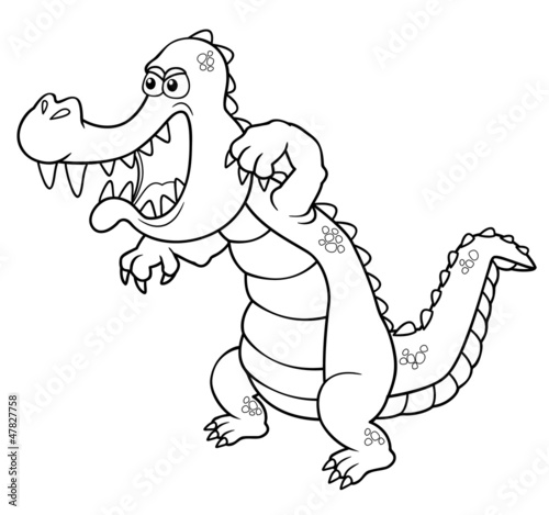 illustration of Cartoon crocodile - Coloring book Stock Vector | Adobe Stock