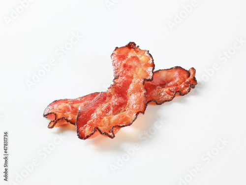 Fried bacon strips