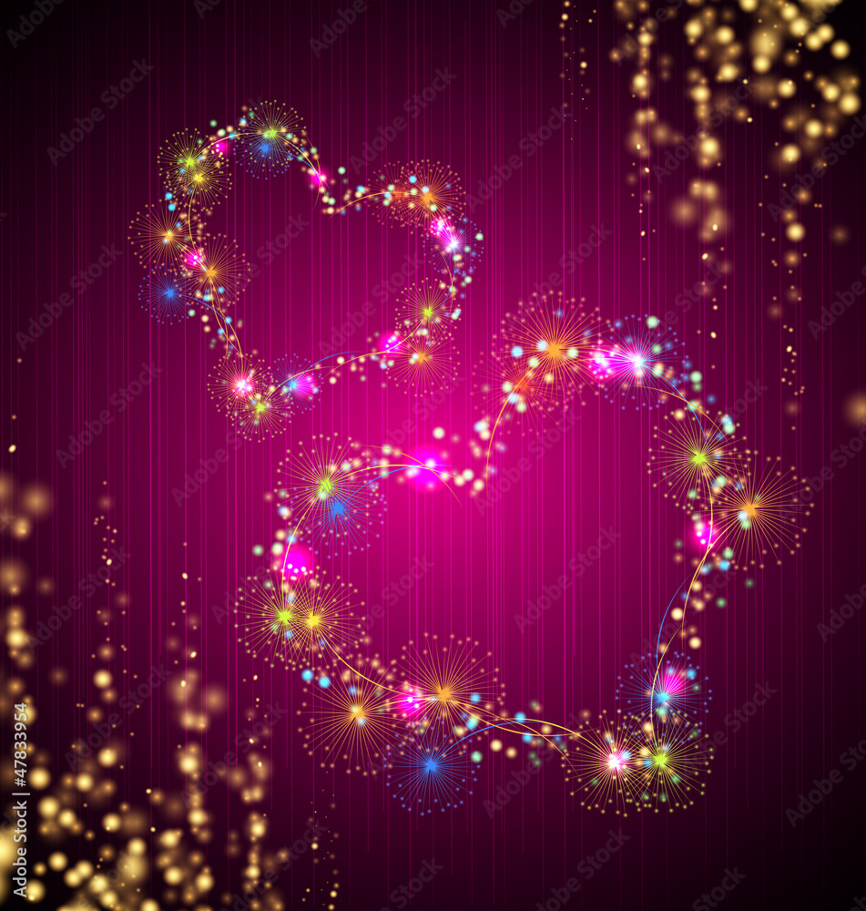 Heart salute valentine background with shine Heart salute valentine background with shine