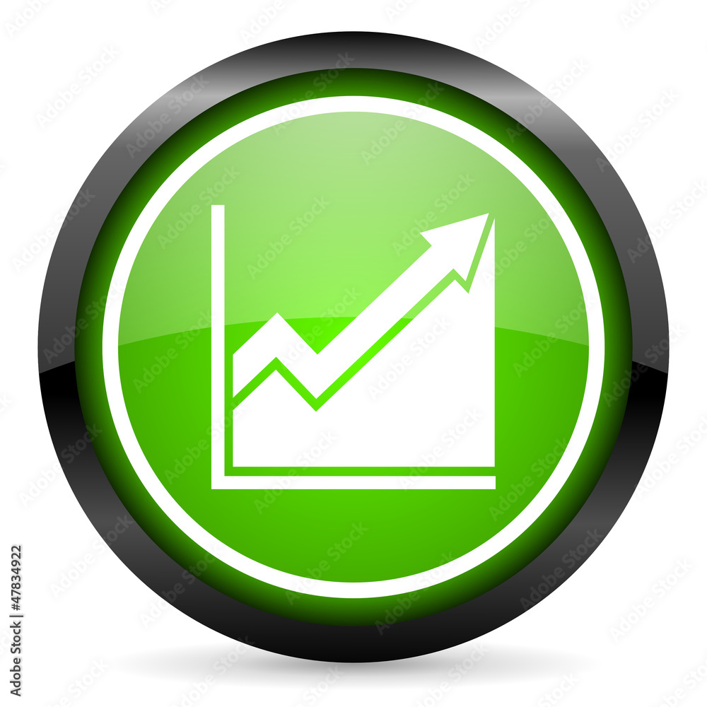 histogram green glossy icon on white background histogram green glossy icon on white background
