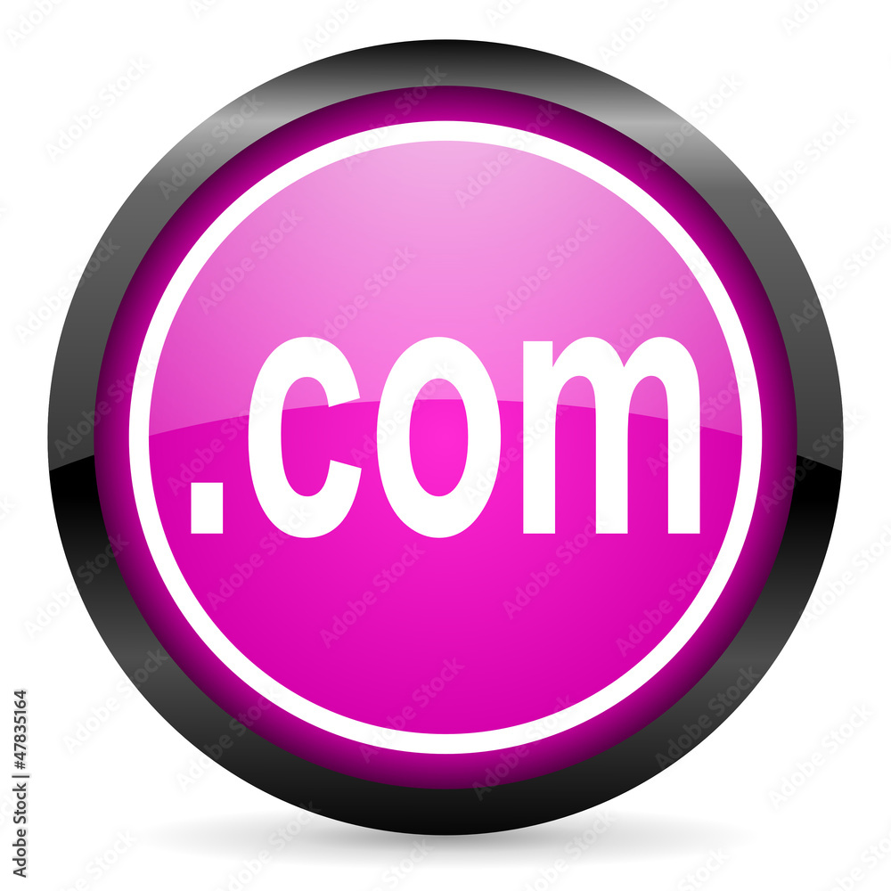 com violet glossy icon on white background com violet glossy icon on white background