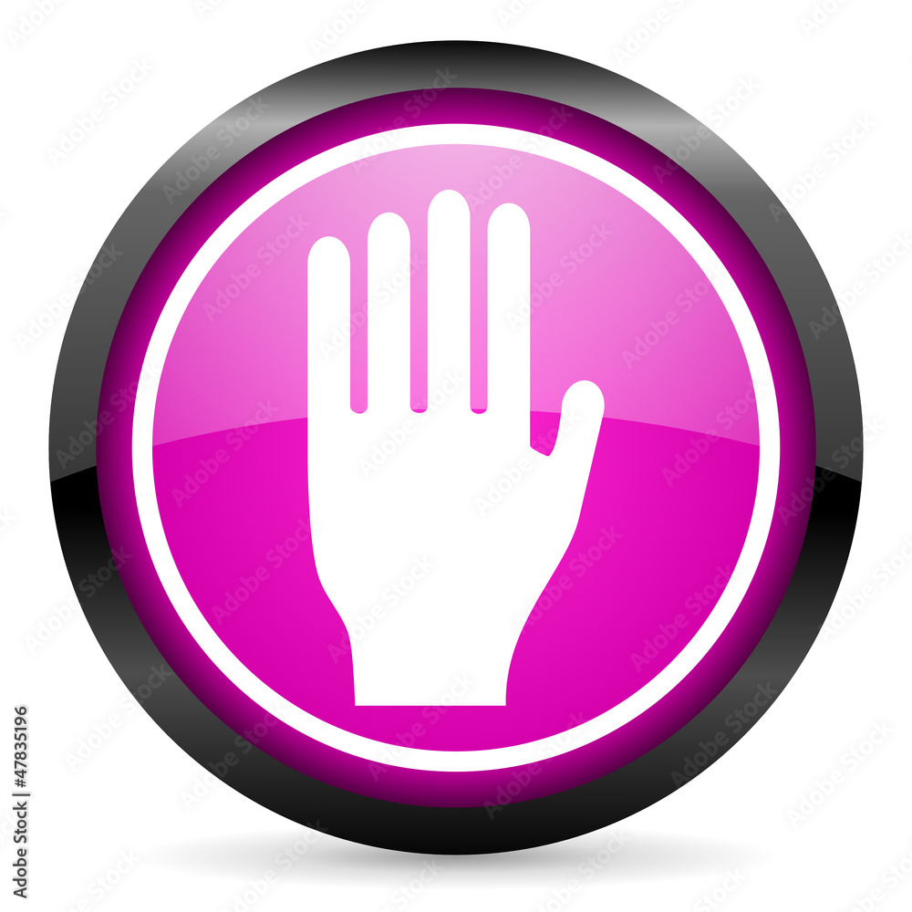 stop violet glossy icon on white background stop violet glossy icon on white background