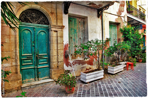 Fototapeta Naklejka Na Ścianę i Meble -  Chania,Crete- old charming streets