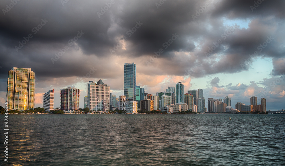 Dawn view of Miami Skyline