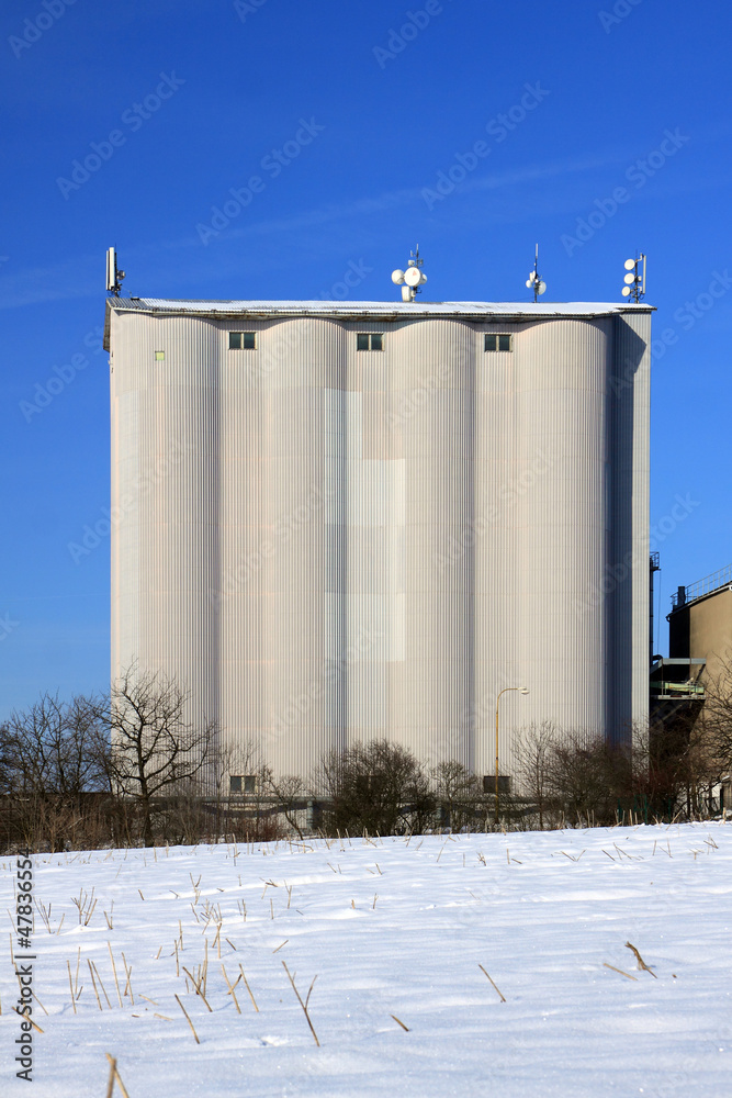 Obraz premium Czech Republic - agriculture silo on grain in winter