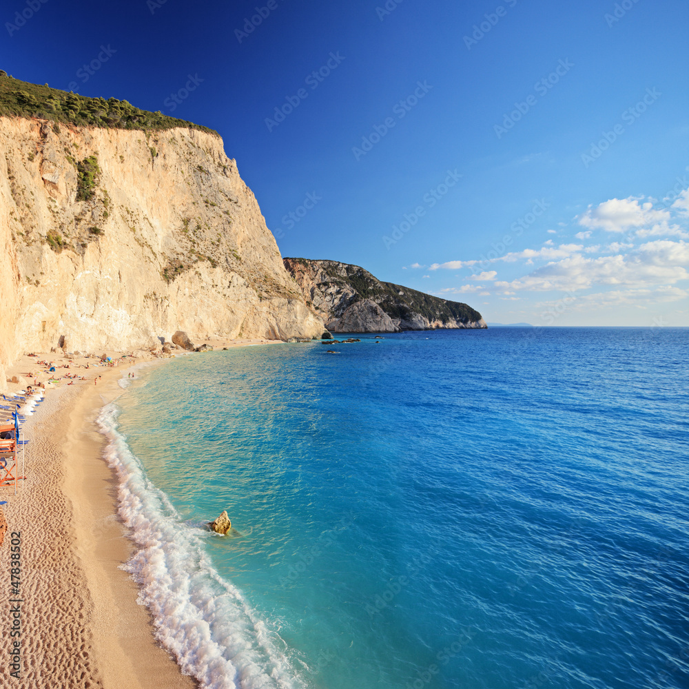 A view of a beach at Lefkada island, Greece