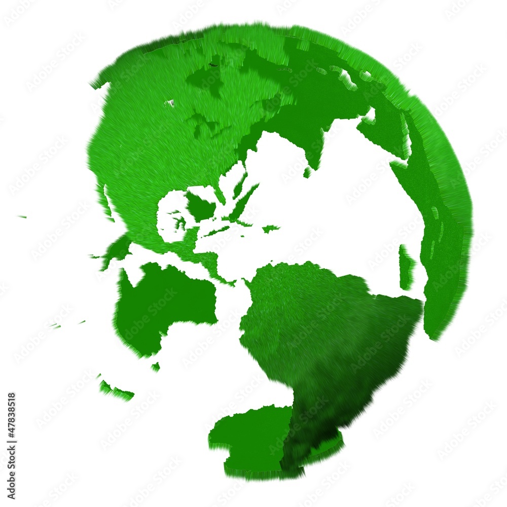 Obraz premium Globe of grass and water isolated