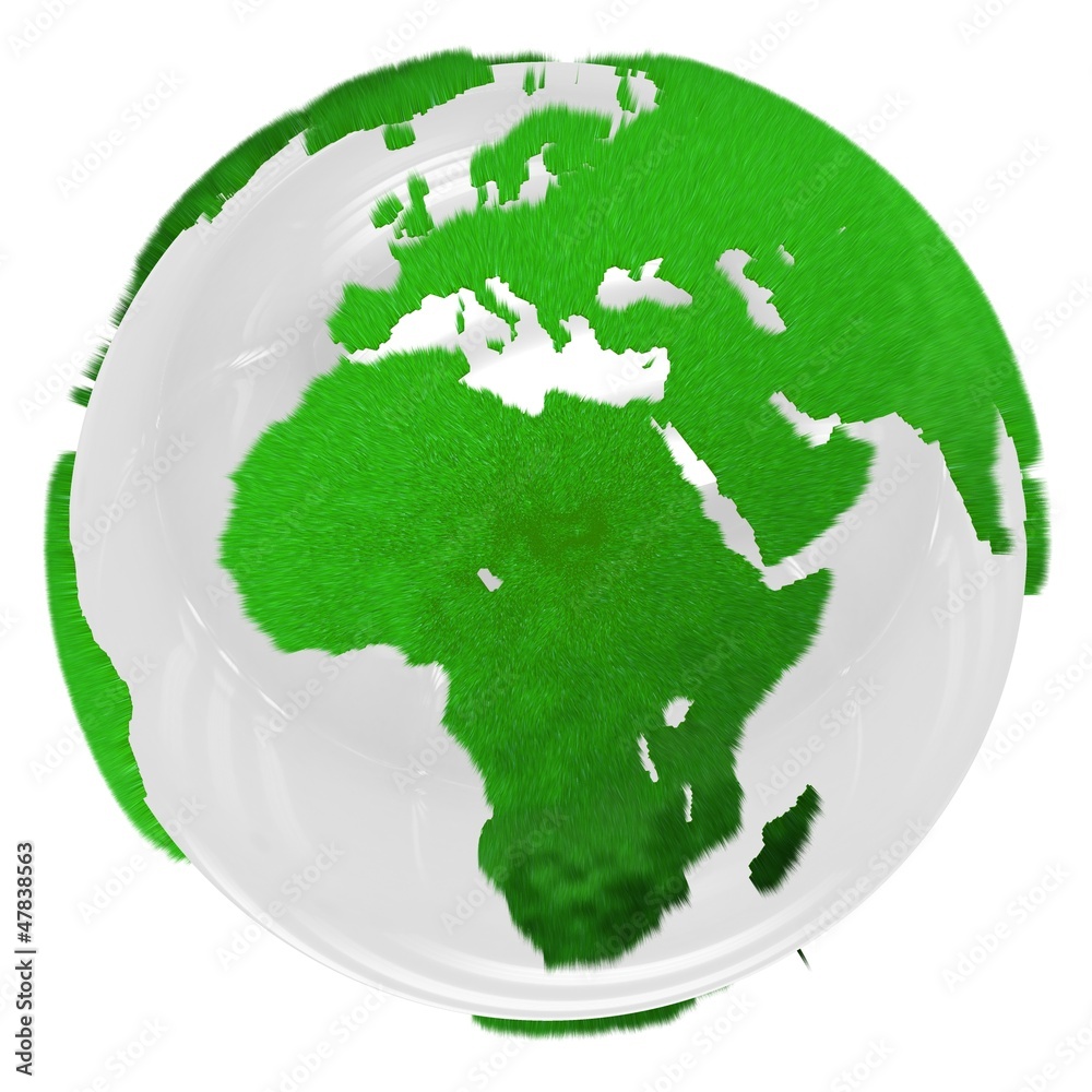Globe of grass and water isolated Globe of grass and water isolated