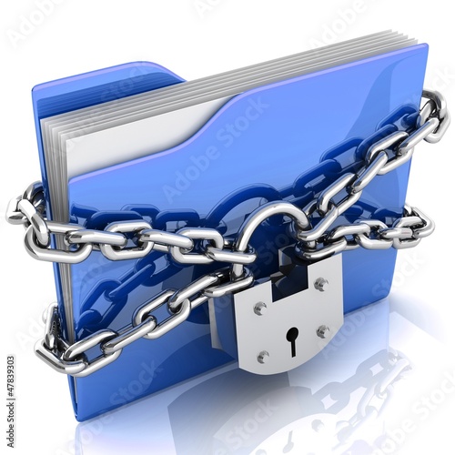 3D folder locked by chains