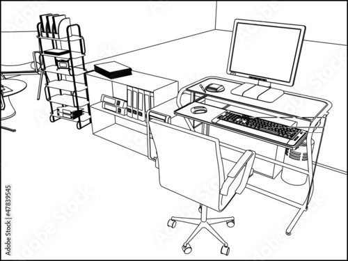 Interior Office Room Vector 11