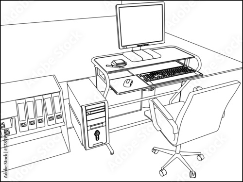 Interior Office Room Vector 12
