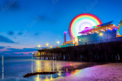 Santa Monica Pier at dusk