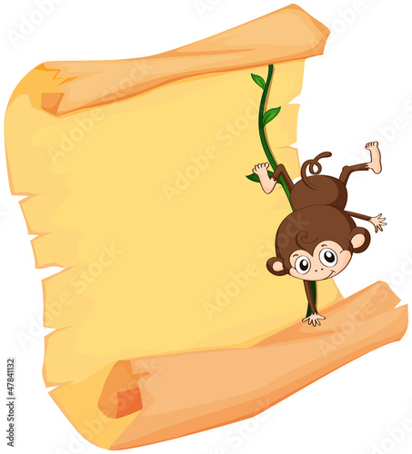 A monkey and a paper sheet