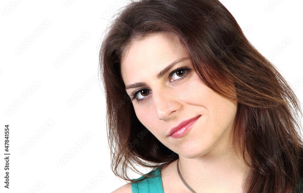 portrait of a young smiling woman portrait of a young smiling woman