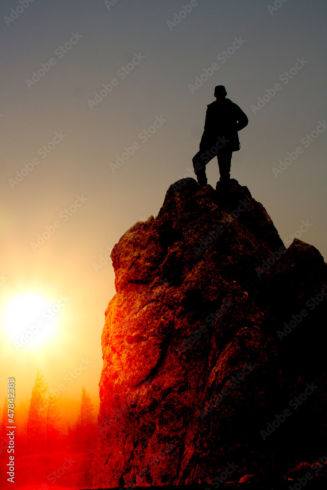 Man climbing with no rope