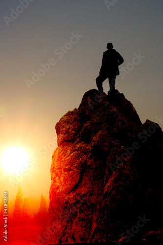 Man climbing with no rope