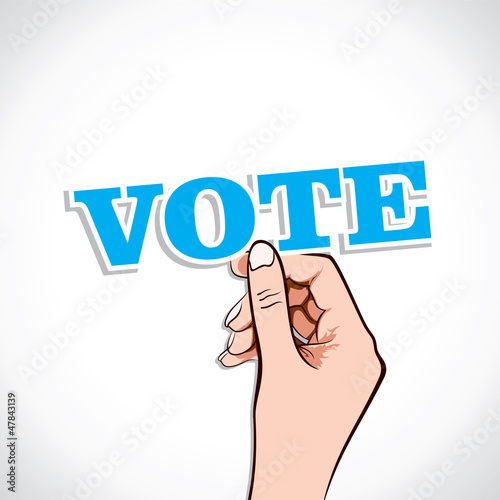 Vote Word in hand stock vector