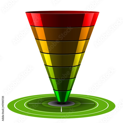 Sales or Conversion Funnel, Vector Web Analytics