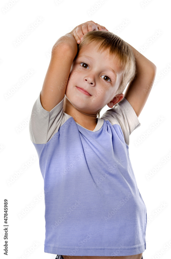 Portrait of happy joyful beautiful little boy isolated on white Portrait of happy joyful beautiful little boy isolated on white