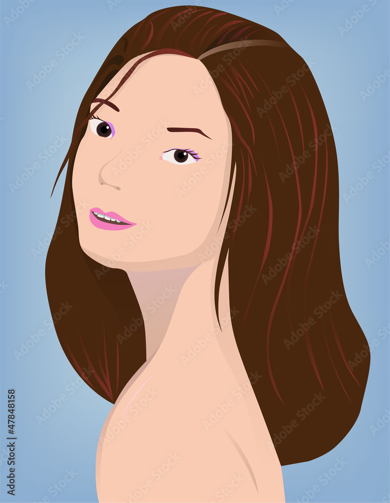 brunette on blue brunette on blue