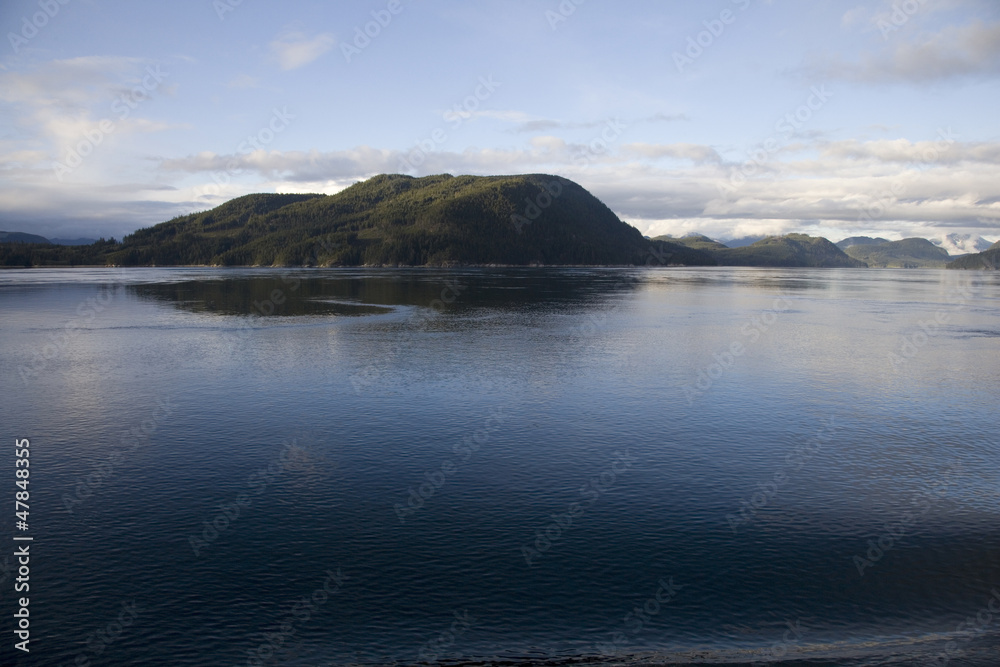 Reflective waters, Queen Charlotte Strait, BC, Canada