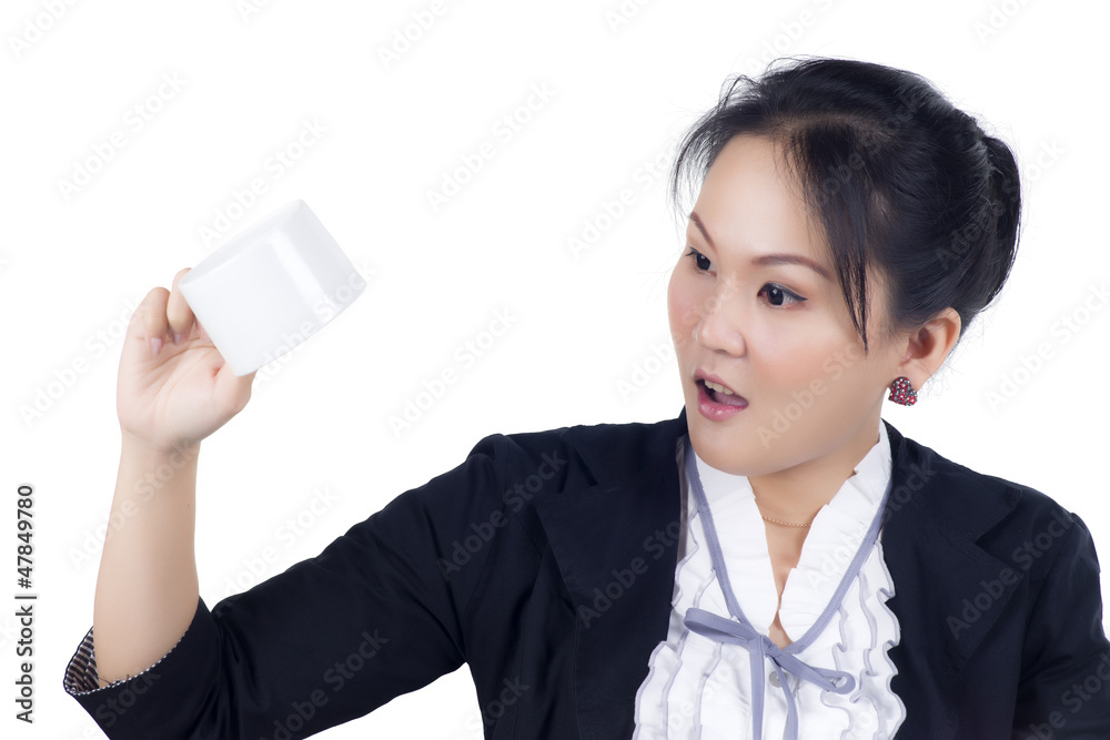 Portrait of business woman hold cup of coffee Portrait of business woman hold cup of coffee