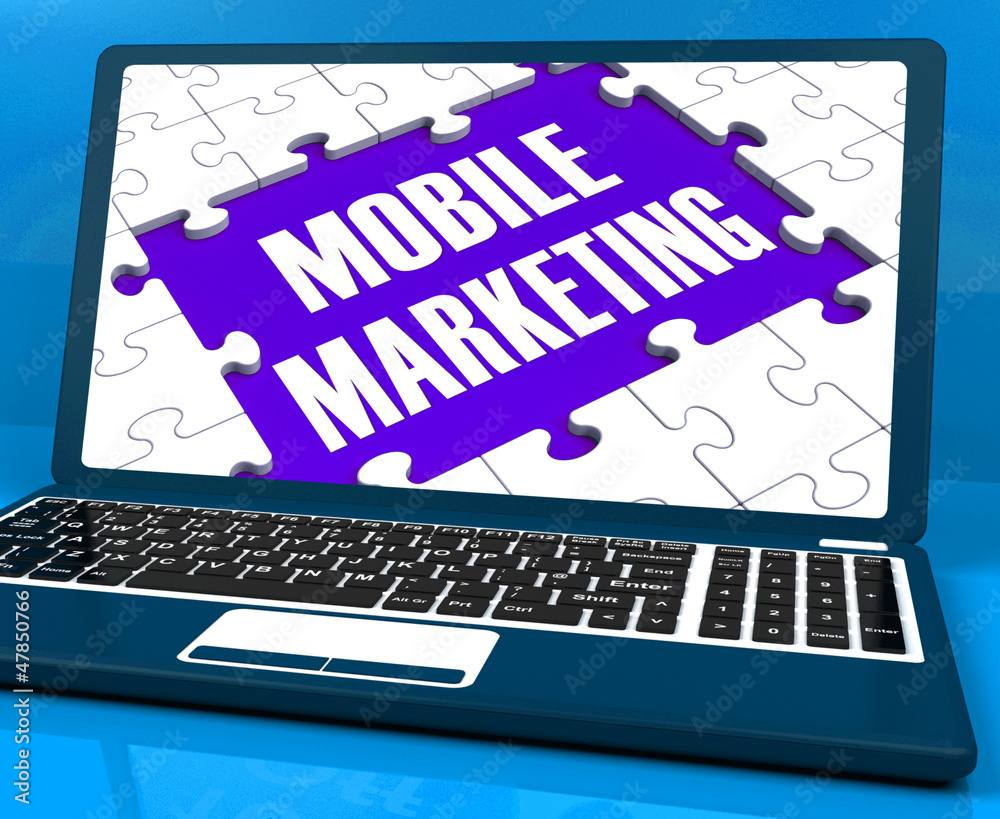 Mobile Marketing On Laptop Shows Online Marketing Mobile Marketing On Laptop Shows Online Marketing