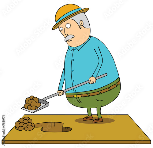 digging old fat man