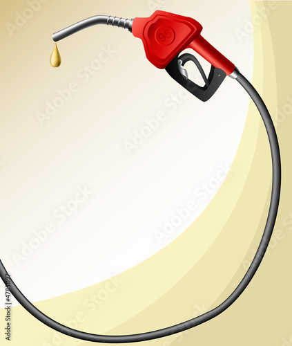 Text frame with fuel nozzle