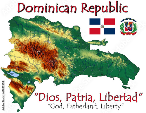 Dominican Republic America national emblem map symbol motto