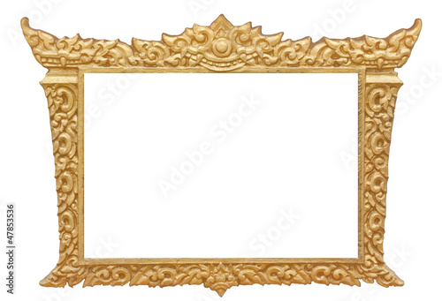 Frame of Thai ancient art, isolated on white background