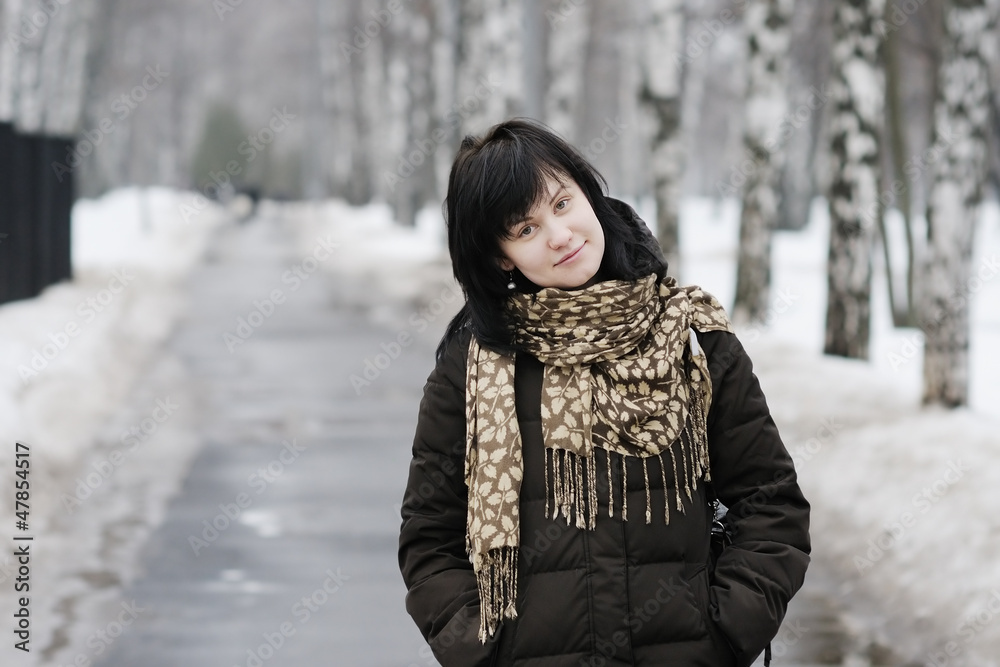 Outdoors portrait of beautiful young woman Outdoors portrait of beautiful young woman