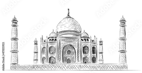 Vector World famous landmark collection : The Taj Mahal, India