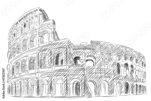 Vector World famous landmark collection :Coliseum, rome, Italy