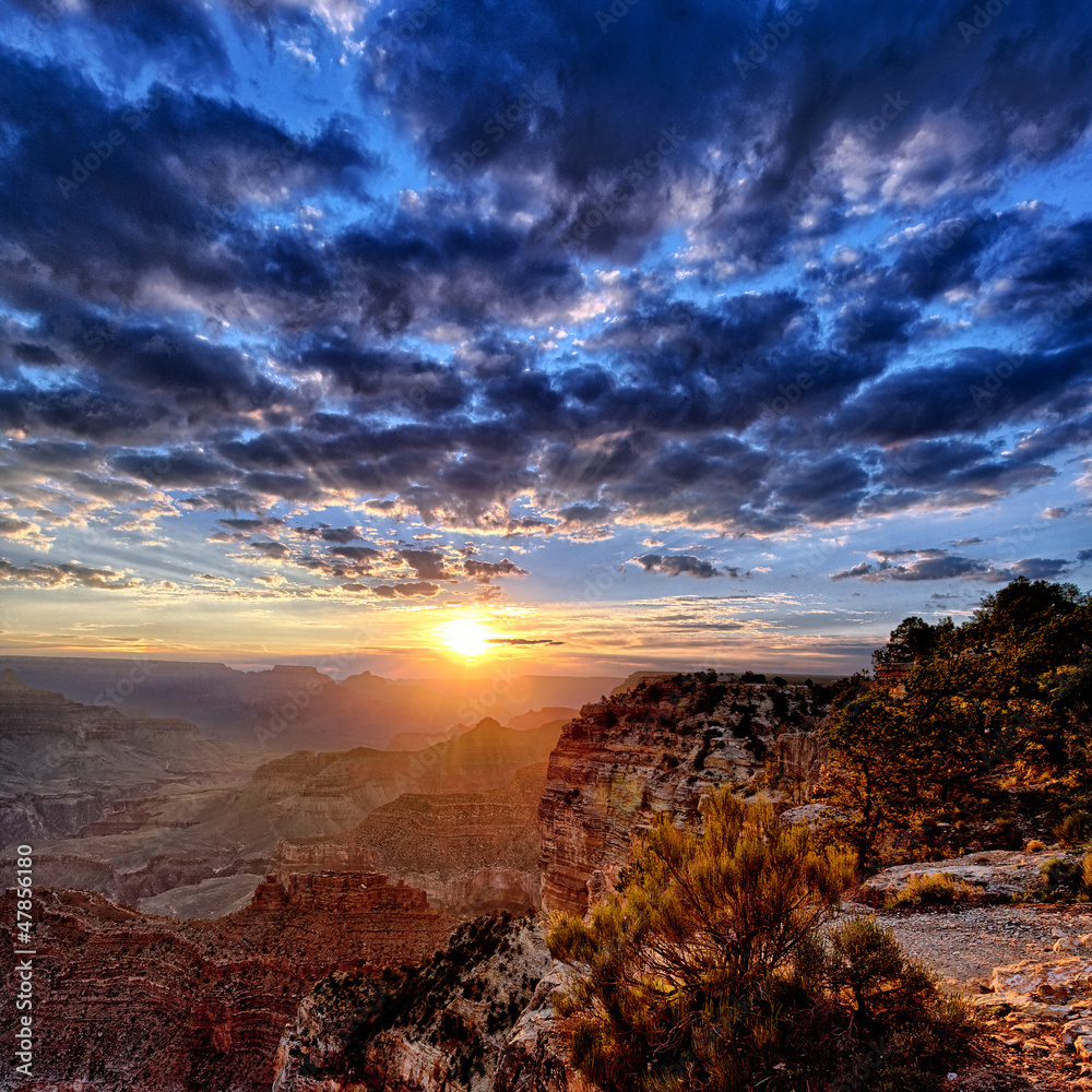 view of Grand Canyon at sunrise