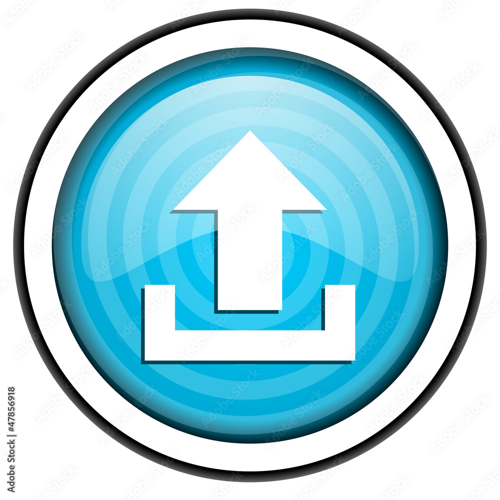 upload blue glossy icon isolated on white background upload blue glossy icon isolated on white background
