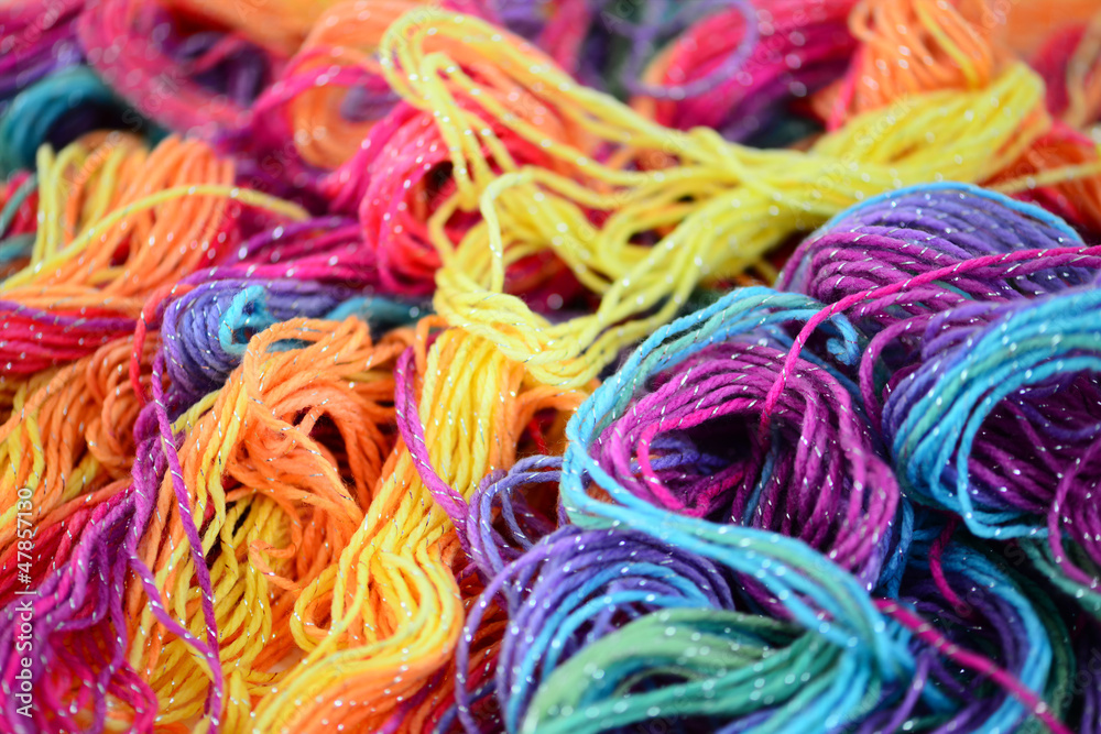 Background of bright yarn