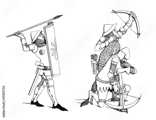 Obraz na płótnie 3 Soldiers - 14th century