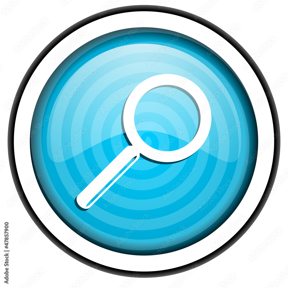 search blue glossy icon isolated on white background search blue glossy icon isolated on white background