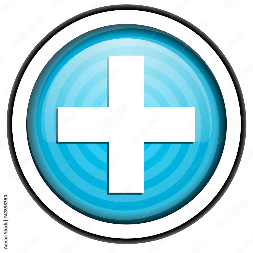 Obraz premium emergency blue glossy icon isolated on white background