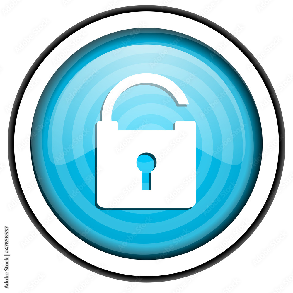 padlock blue glossy icon isolated on white background padlock blue glossy icon isolated on white background