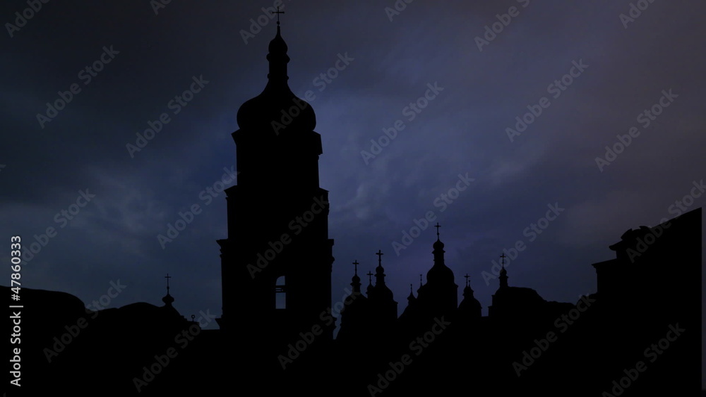 Ukraine Saint Sophia Cathedral Kiev storm Ukraine Saint Sophia Cathedral Kiev storm