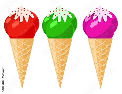 Vector soft serve ice cream on white background