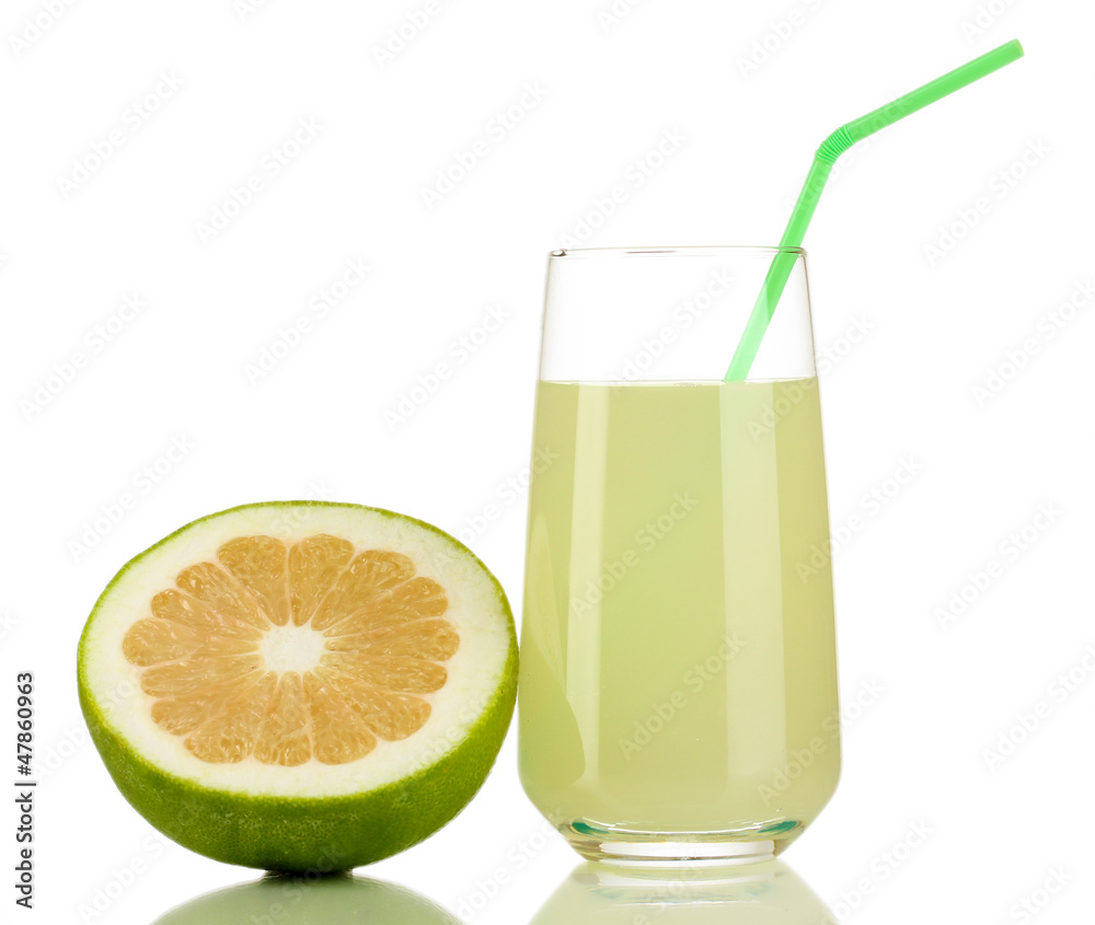 Delicious sweetie juice in glass and sweetie next to it Delicious sweetie juice in glass and sweetie next to it