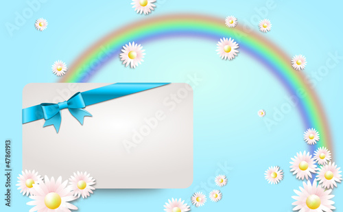 Geschenkgutschein mit Regenbogen und Blümchen