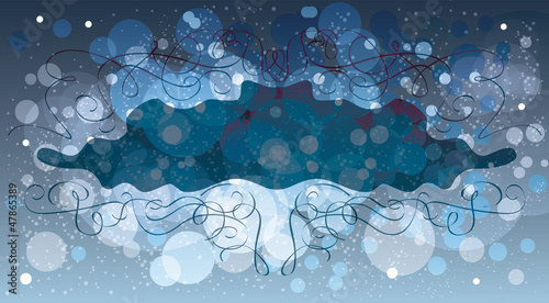 Abstract winter background, vector template